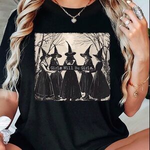 XXL Girls Will Be Girls Black Witchy Teeshirt